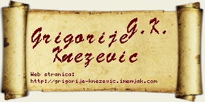 Grigorije Knežević vizit kartica